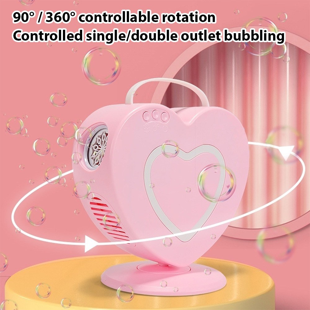 Rechargeable Heart-Shaped Bubble Machine - Remote-Controlled, Portable ES-73 for Outdoor Weddings & Parties