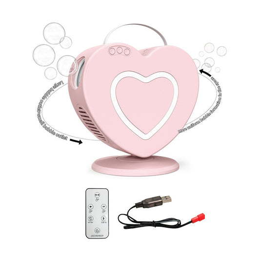 Rechargeable Heart-Shaped Bubble Machine - Remote-Controlled, Portable ES-73 for Outdoor Weddings & Parties