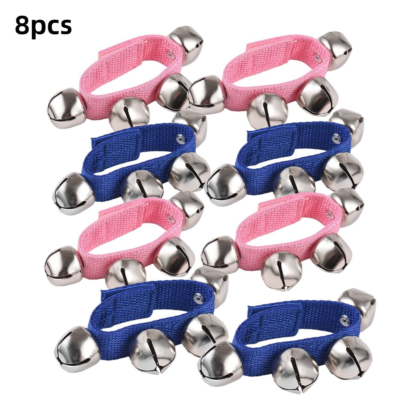 8pcs Christmas Jingle Bell Wristband Percussion Instruments