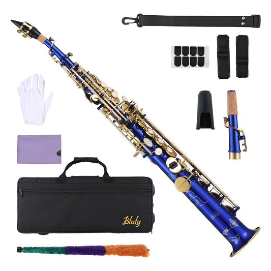 Btuty High-Quality Bb Soprano Saxophone - Brass B Flat Woodwind Instrument