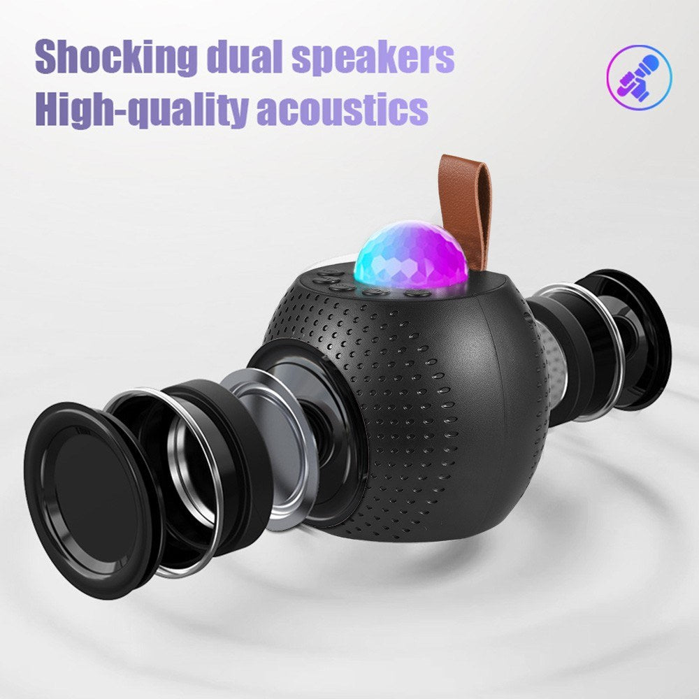 Compact Karaoke Machine Z1: Wireless Speaker Set with Dual Mics and Disco LED Lights