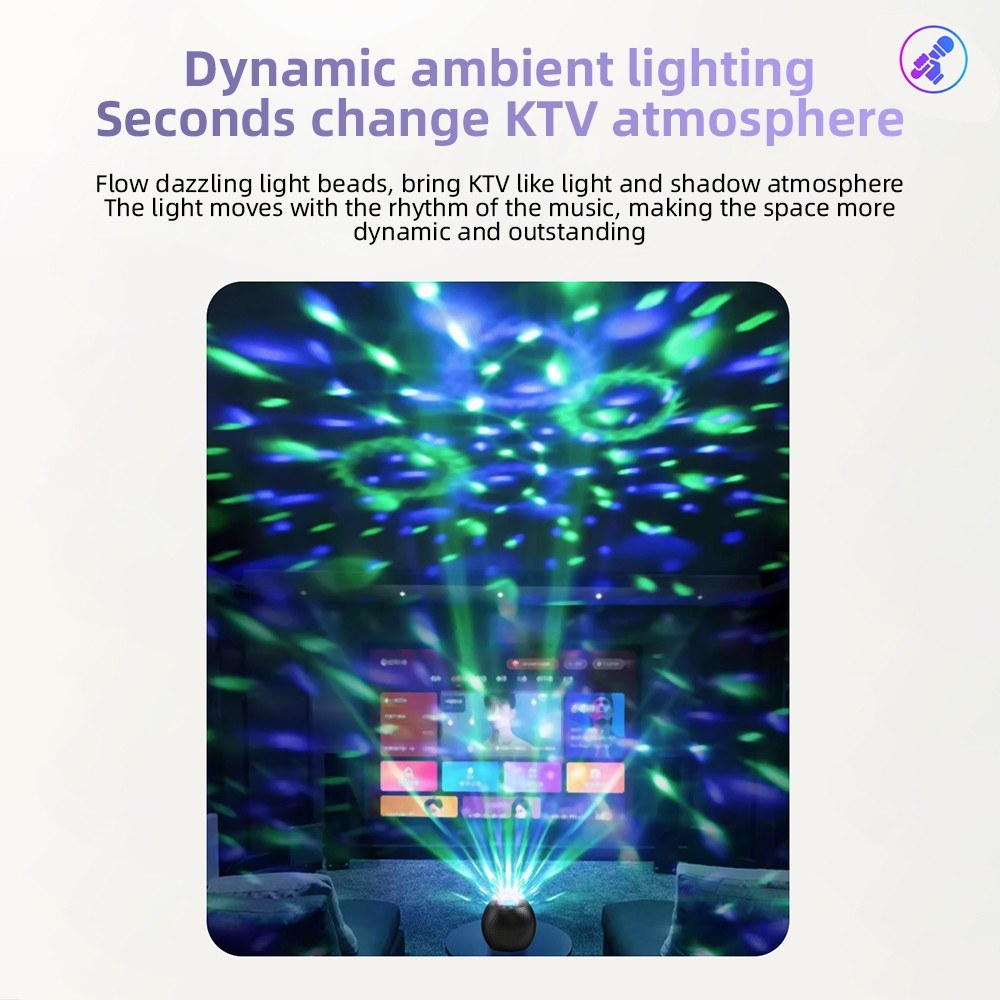 Compact Karaoke Machine Z1: Wireless Speaker Set with Dual Mics and Disco LED Lights