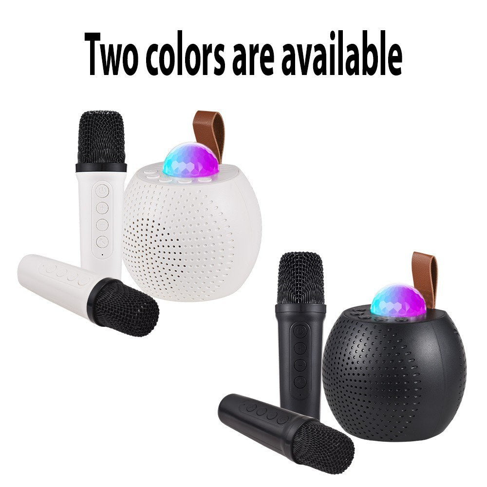 Compact Karaoke Machine Z1: Wireless Speaker Set with Dual Mics and Disco LED Lights