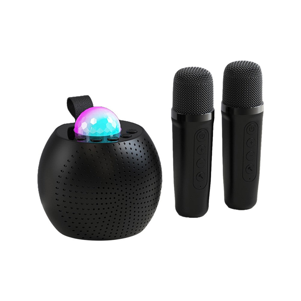 Compact Karaoke Machine Z1: Wireless Speaker Set with Dual Mics and Disco LED Lights