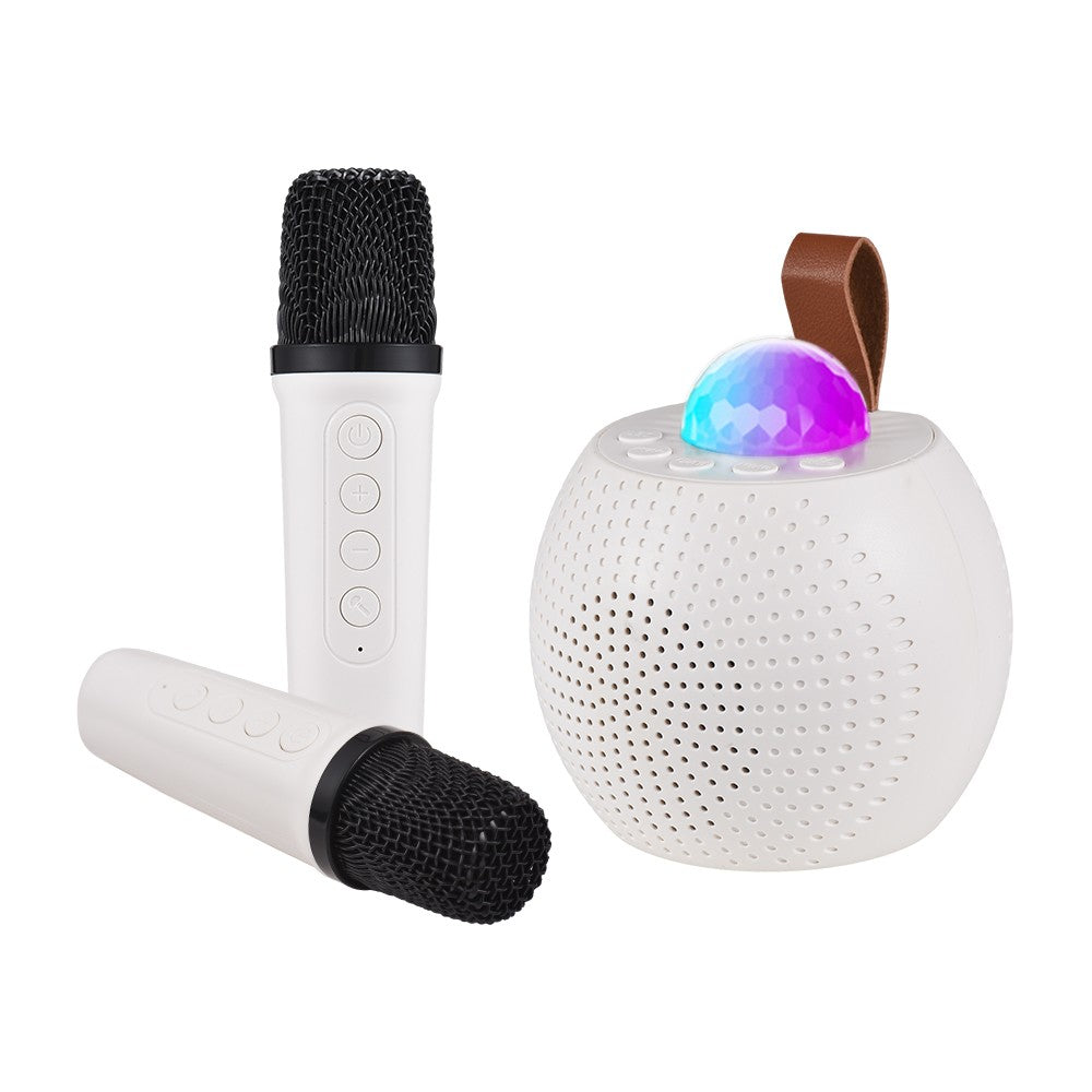 Compact Karaoke Machine Z1: Wireless Speaker Set with Dual Mics and Disco LED Lights