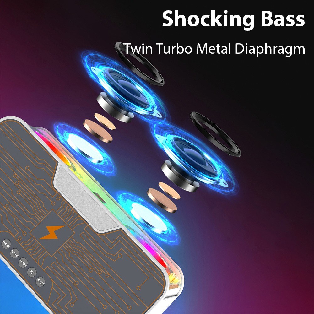 Portable A9 Pro Karaoke Machine: Transparent Mecha Speaker with LED Lights & Dual Wireless Microphones