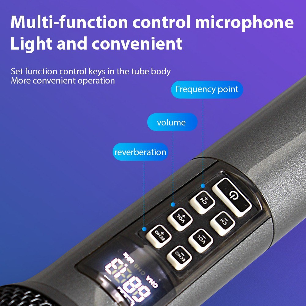 UHF Wireless Microphone System D300 - Includes Receiver & 1 Dynamic Mic