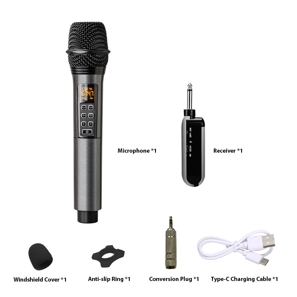 UHF Wireless Microphone System D300 - Includes Receiver & 1 Dynamic Mic