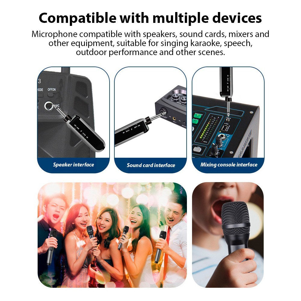 UHF Wireless Microphone System D300 - Includes Receiver & 1 Dynamic Mic