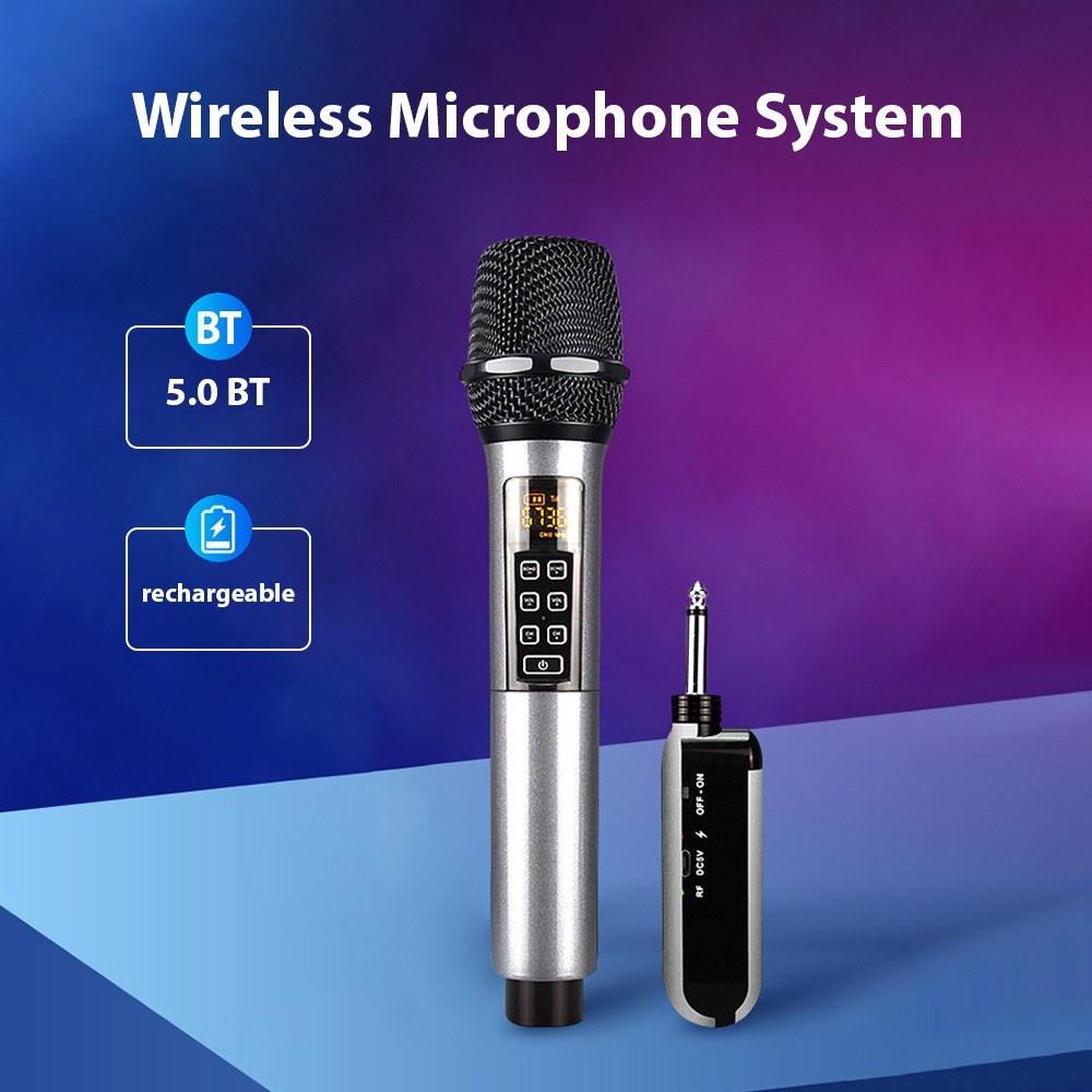 UHF Wireless Microphone System D300 - Includes Receiver & 1 Dynamic Mic