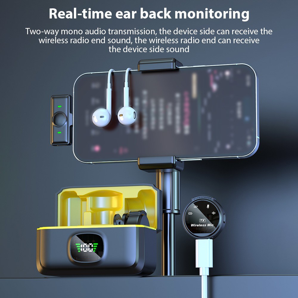 Dual Clip J6 Wireless Lapel Microphone with 2.4G Technology and Advanced Noise Reduction