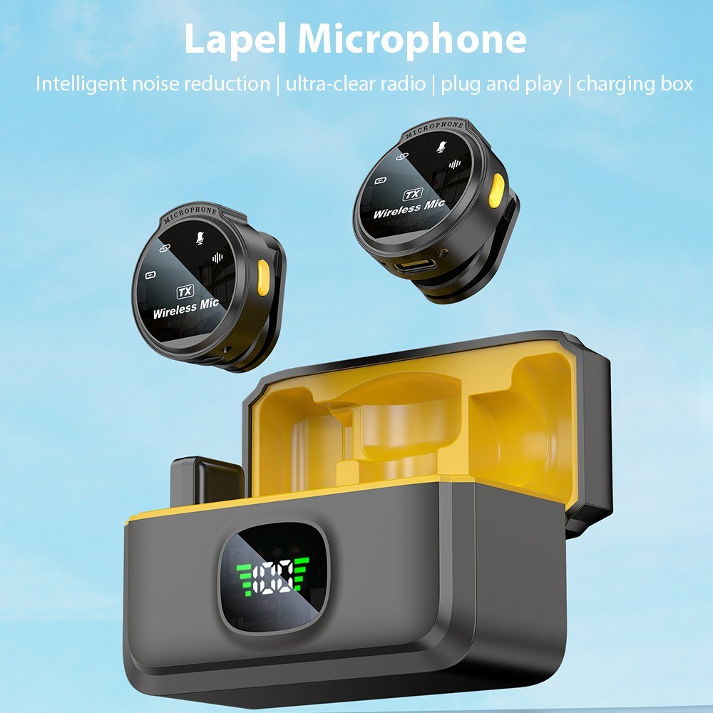 Dual Clip J6 Wireless Lapel Microphone with 2.4G Technology and Advanced Noise Reduction