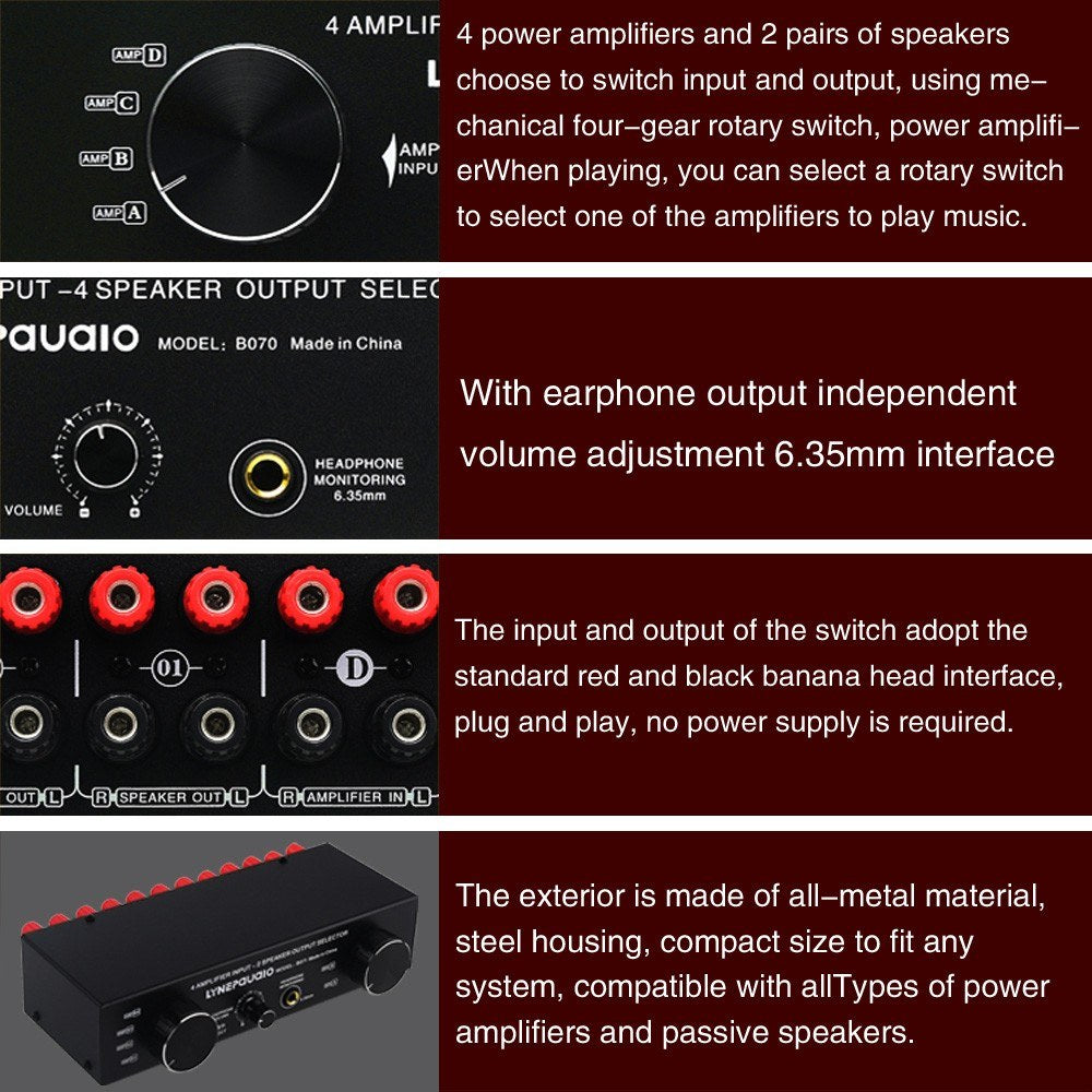 High-Power Amplifier Speaker Selector Switch - Versatile, Compatible, Quality Sound by LYNEPaUalO