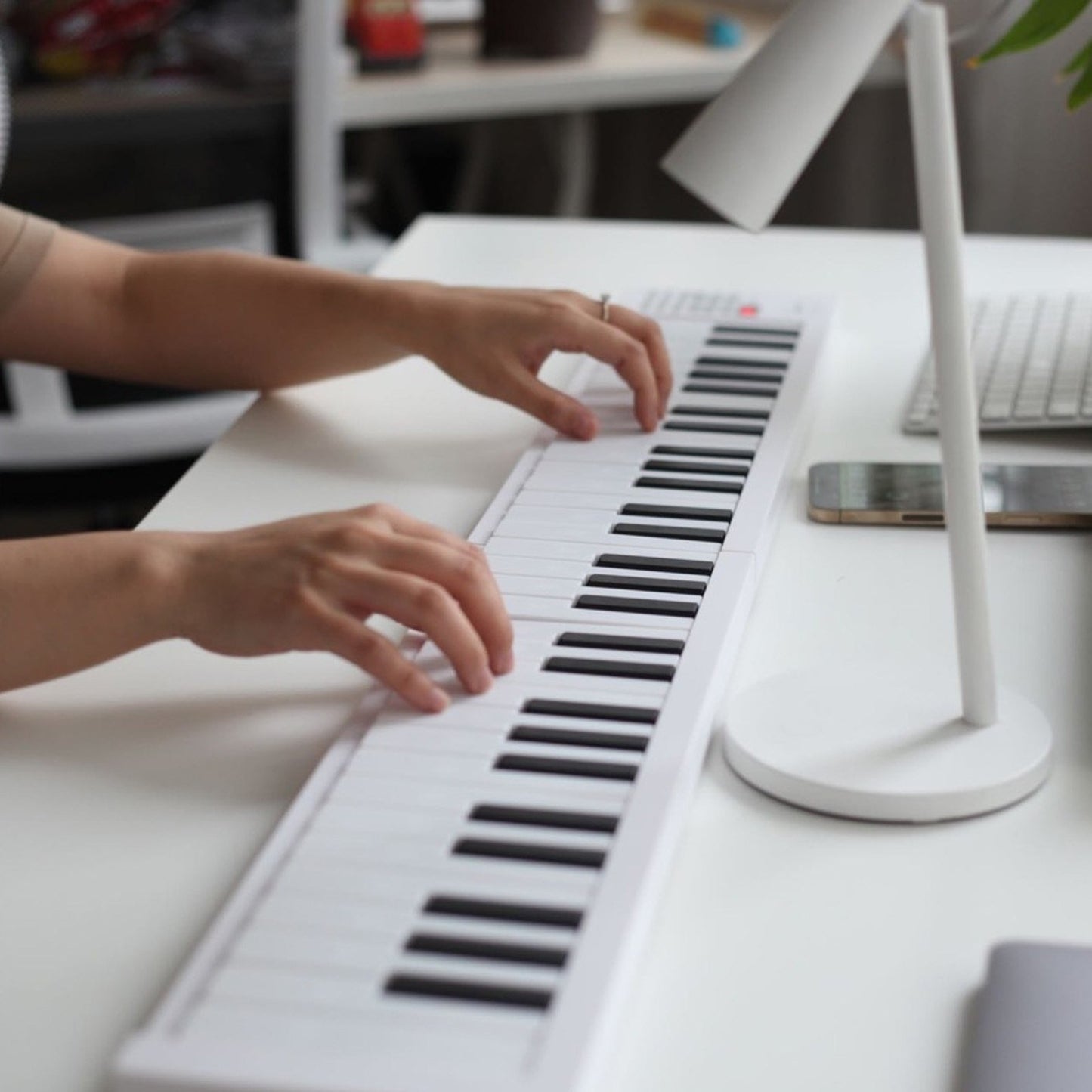 Bigfun BF-960 Foldable Electronic Piano - LED Display, Rechargeable, Includes Carrying Bag