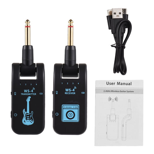 2.4G Wireless Guitar System - Rechargeable Transmitter & Receiver (WS-4)