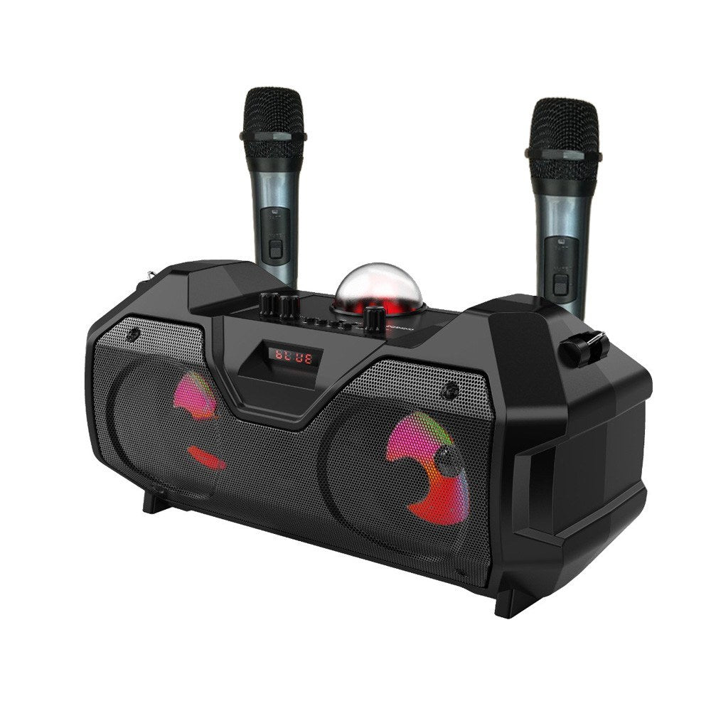 ZQS 4240 Mini Karaoke Machine: LED Stage Light Speaker & Wireless Microphone Set