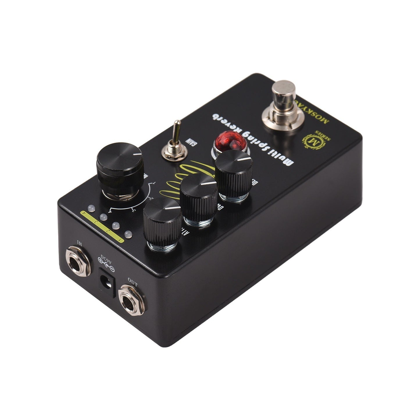 MOSKYAUDIO MULTI SPRING Reverb Pedal: True Bypass, Infinite Loop Oscillation & 4 Reverb Modes