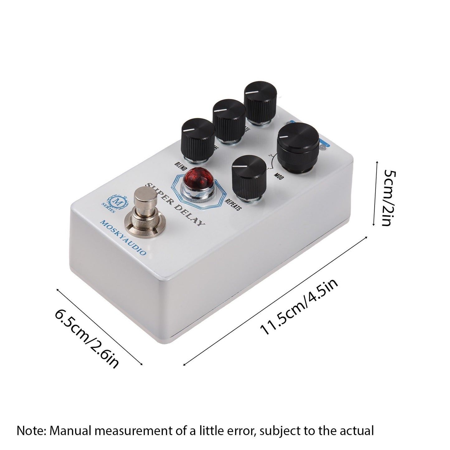 MOSKYAUDIO Super Delay Guitar Pedal - True Bypass, 4-Mode Modulation Effects