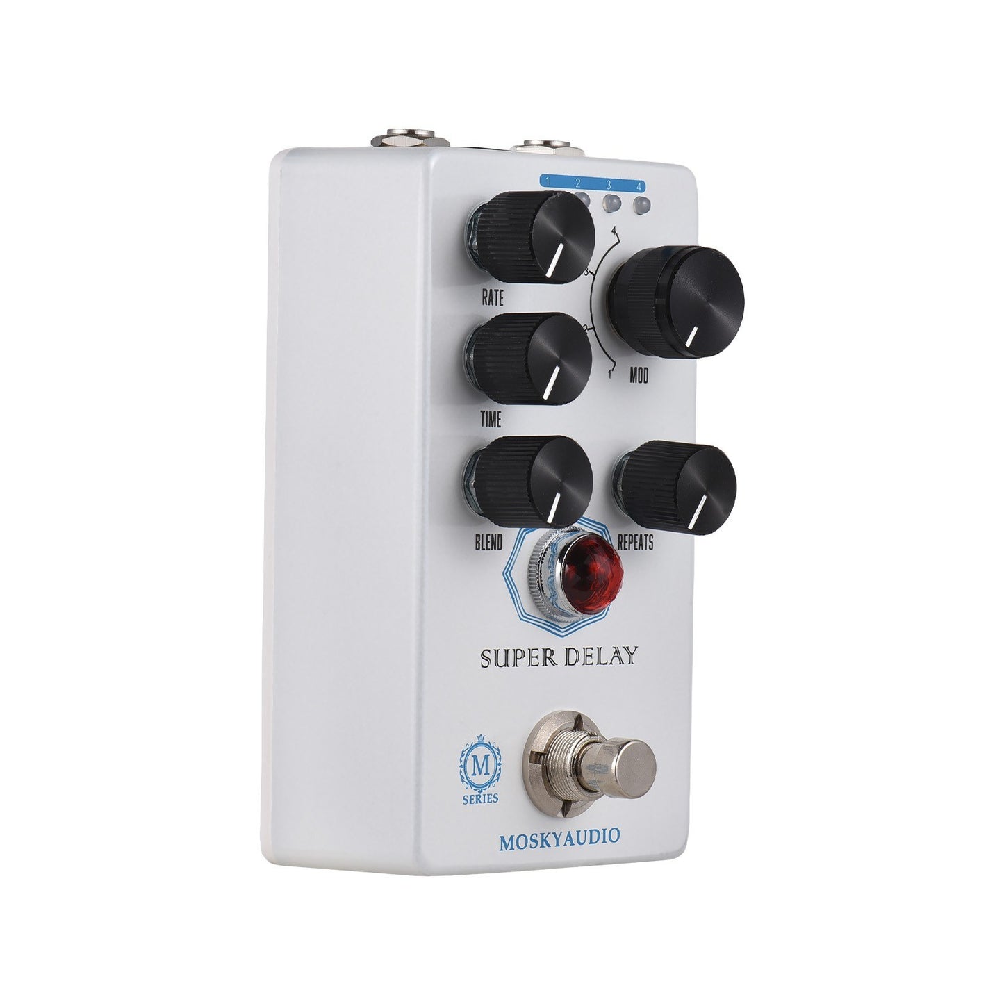 MOSKYAUDIO Super Delay Guitar Pedal - True Bypass, 4-Mode Modulation Effects