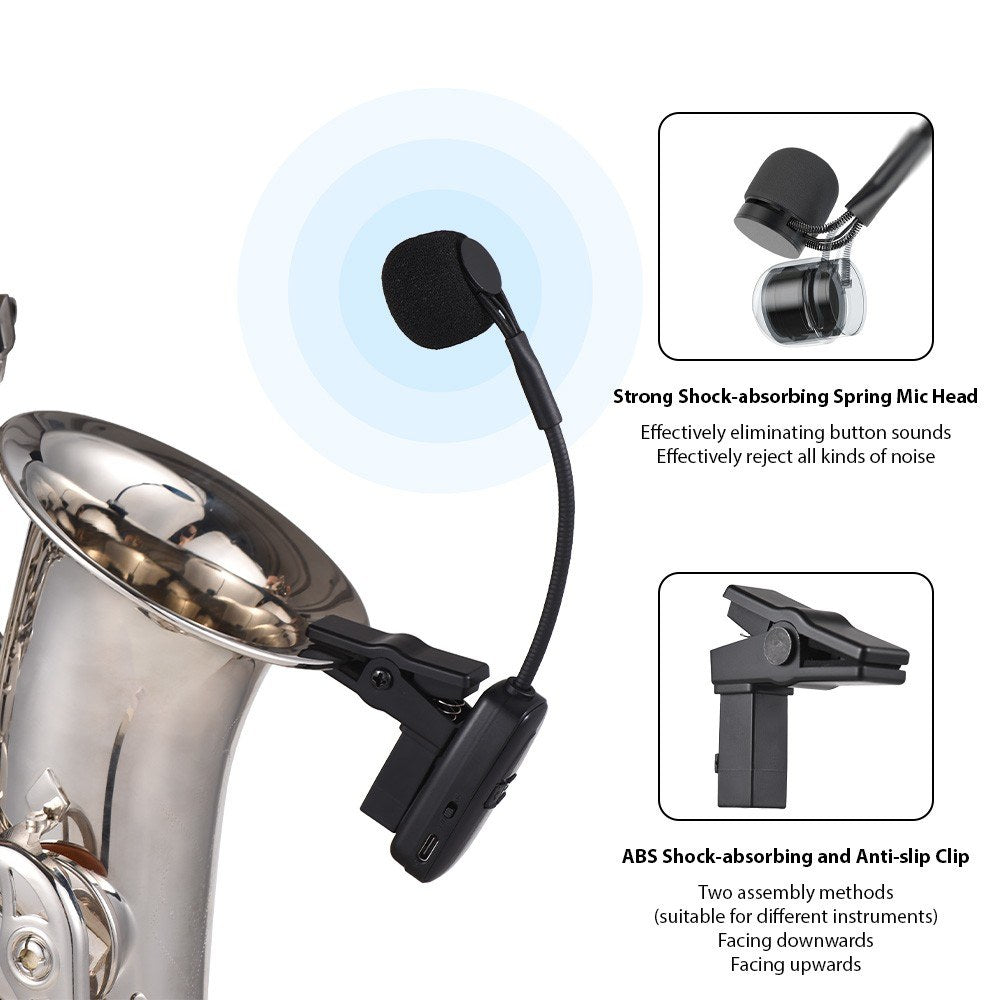 G18SKS-T Wireless Saxophone Mic: Smart Noise Reduction, Long-Range Transmission & High Fidelity