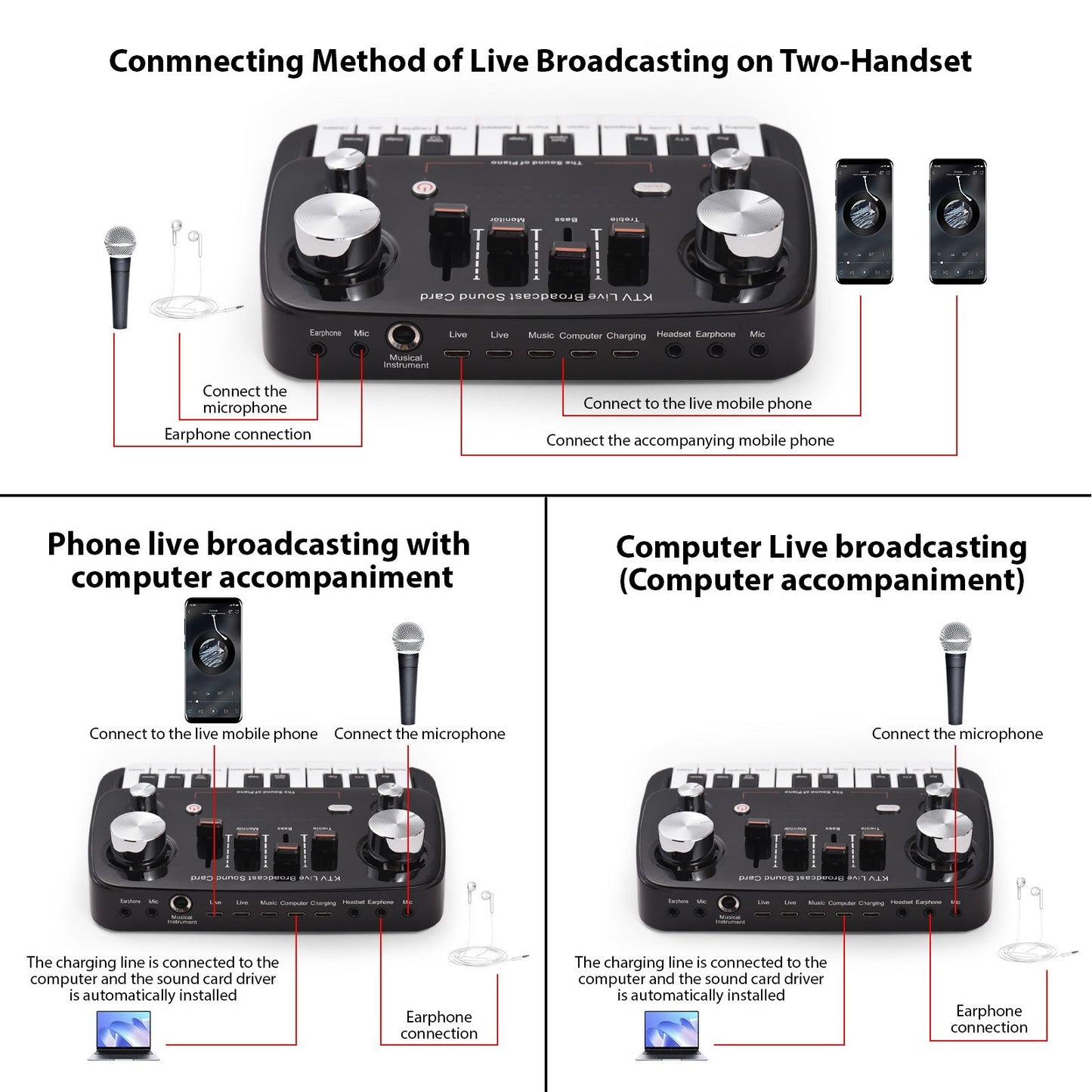 GAX-S10 Live Sound Card - Professional DSP Chip & Noise Reduction Technology