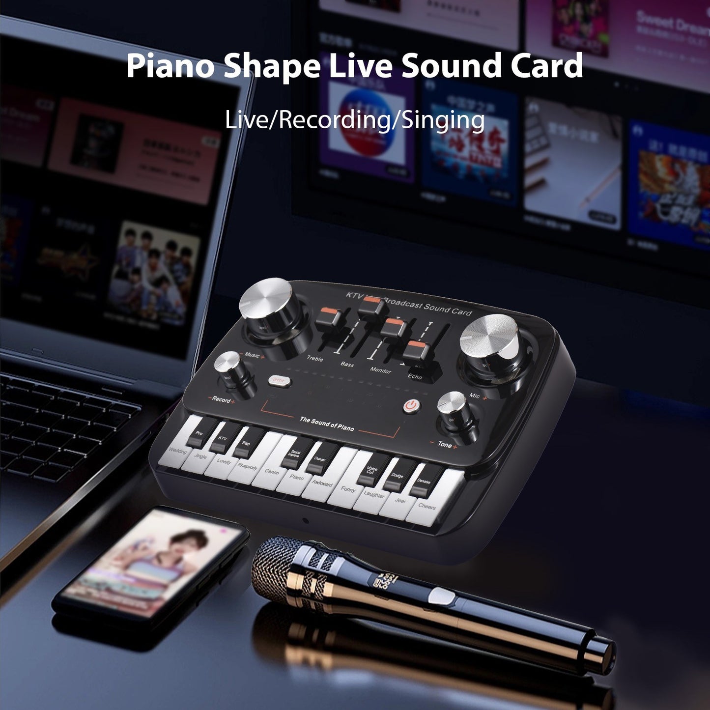 GAX-S10 Live Sound Card - Professional DSP Chip & Noise Reduction Technology