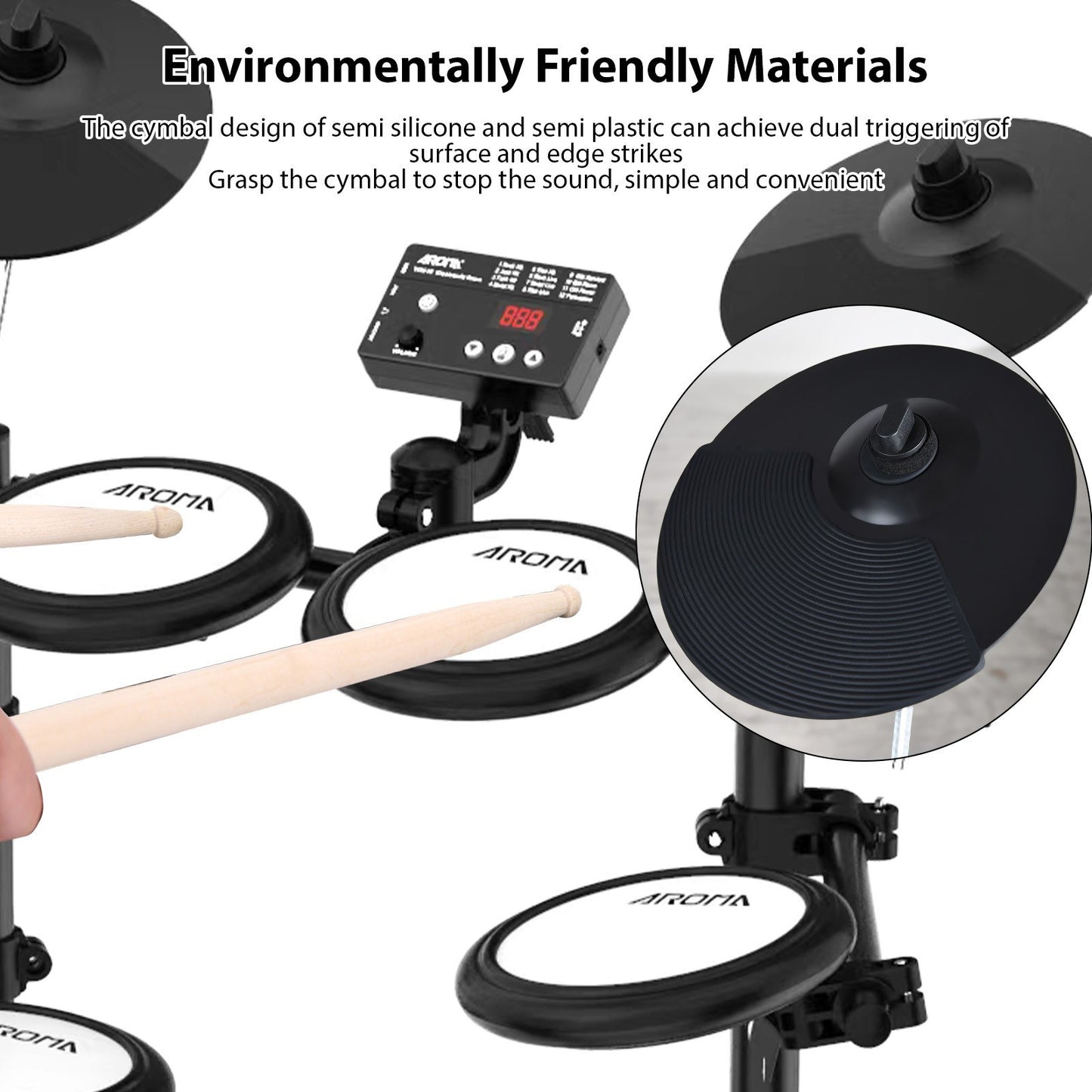 AROMA TDX-16 Beginner-Friendly Electronic Drum Kit