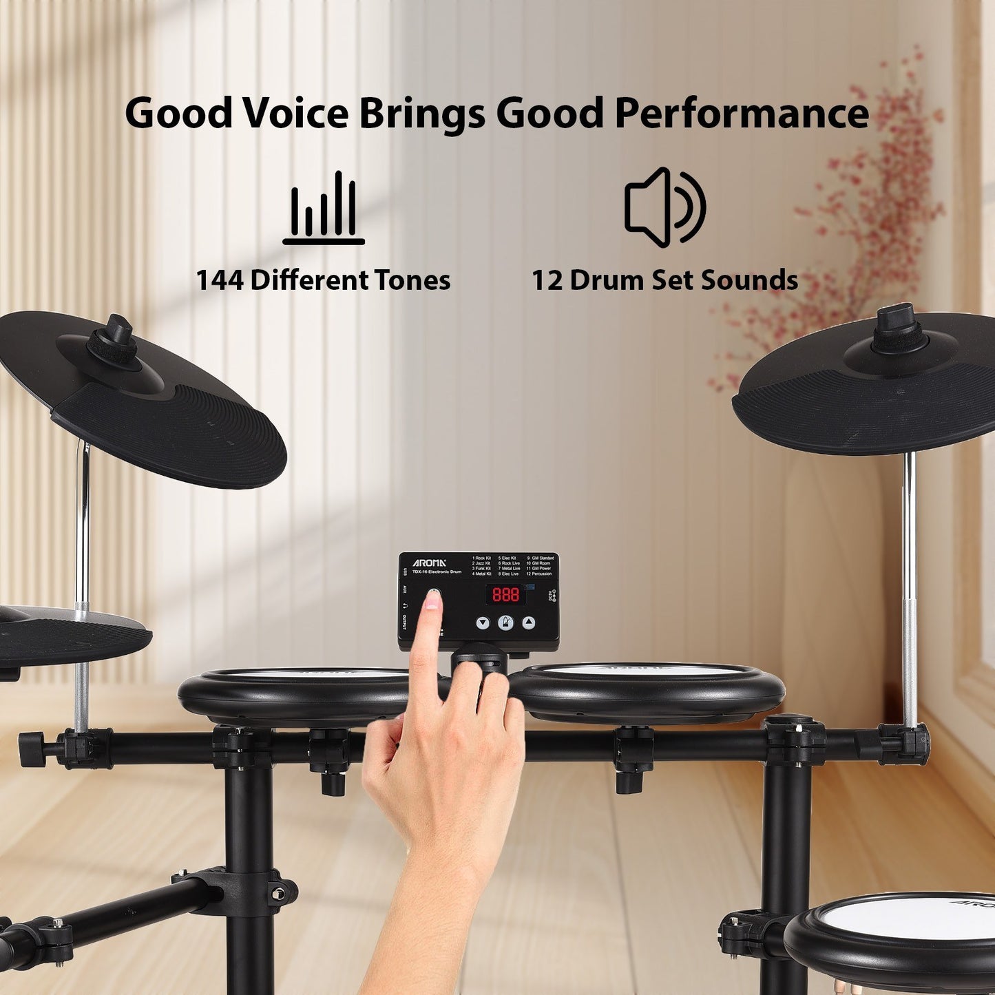 AROMA TDX-16 Beginner-Friendly Electronic Drum Kit