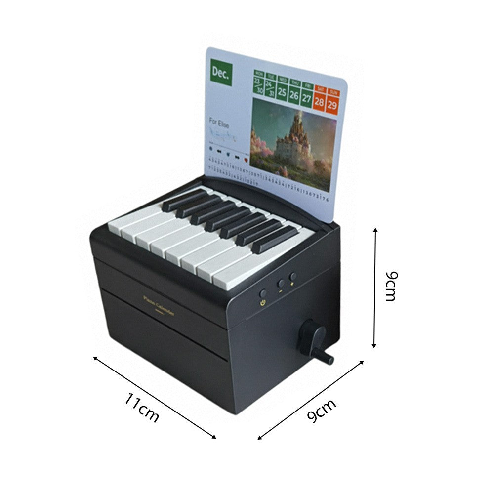 2024 Mini Piano Desk Calendar: Creative Music Box with Playable Music Cards