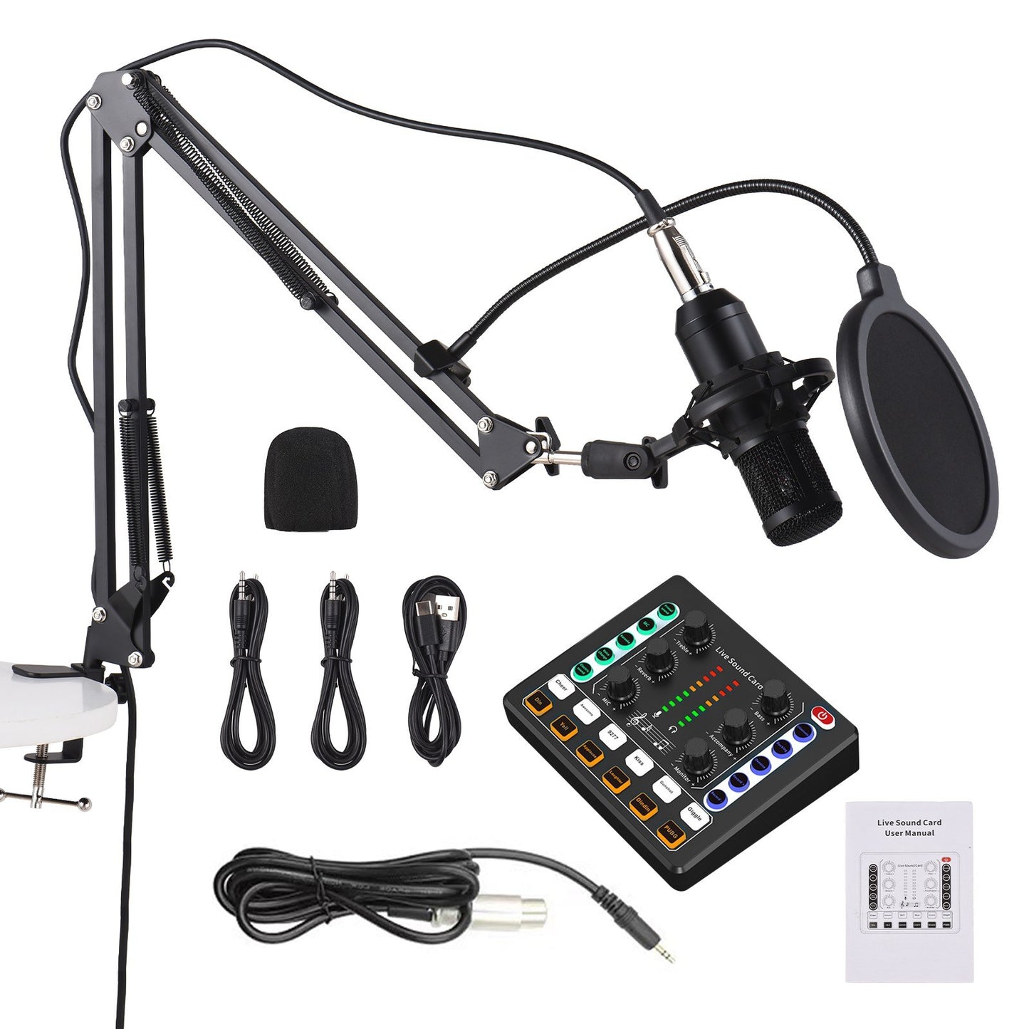 Ultimate M8 Podcast Equipment Bundle: Complete Condenser Microphone with Live Sound Card Kit
