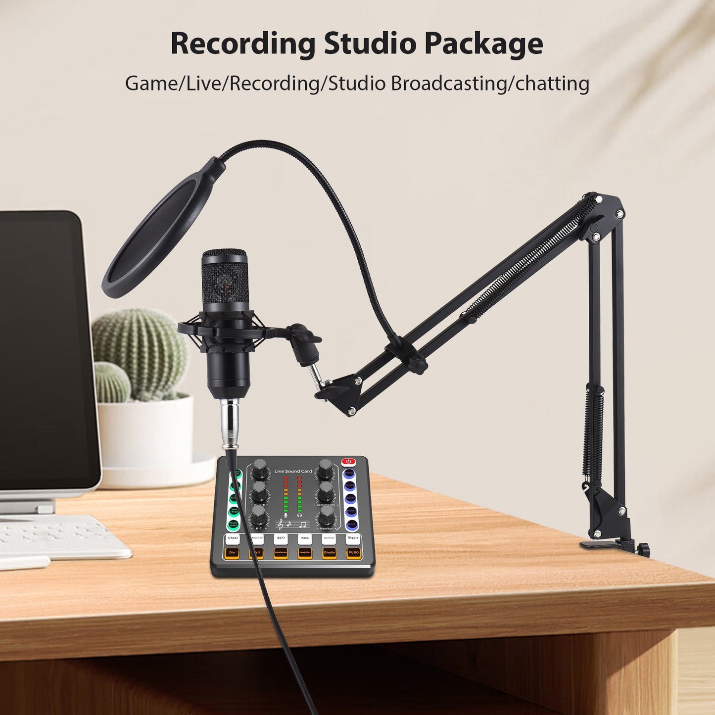 Ultimate M8 Podcast Equipment Bundle: Complete Condenser Microphone with Live Sound Card Kit