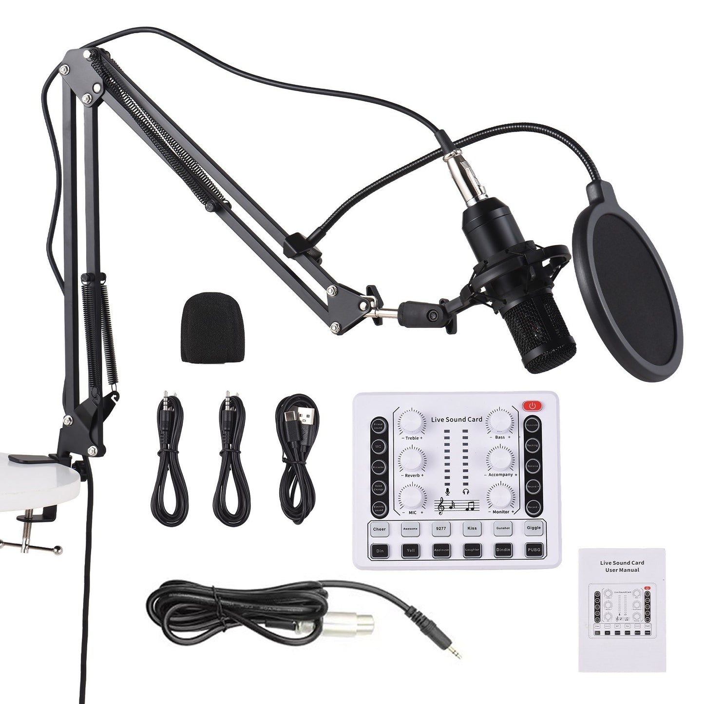 Ultimate M8 Podcast Equipment Bundle: Complete Condenser Microphone with Live Sound Card Kit