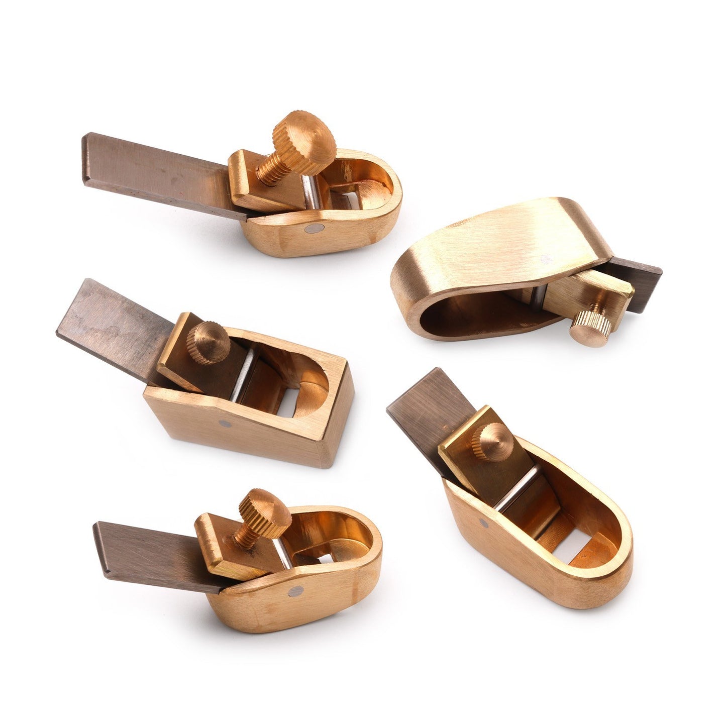 Mini Wood Planer Set - Brass Luthier Tools for DIY String Instruments Crafting (5 Pieces)