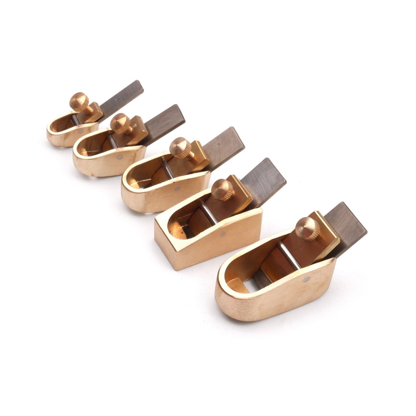 Mini Wood Planer Set - Brass Luthier Tools for DIY String Instruments Crafting (5 Pieces)