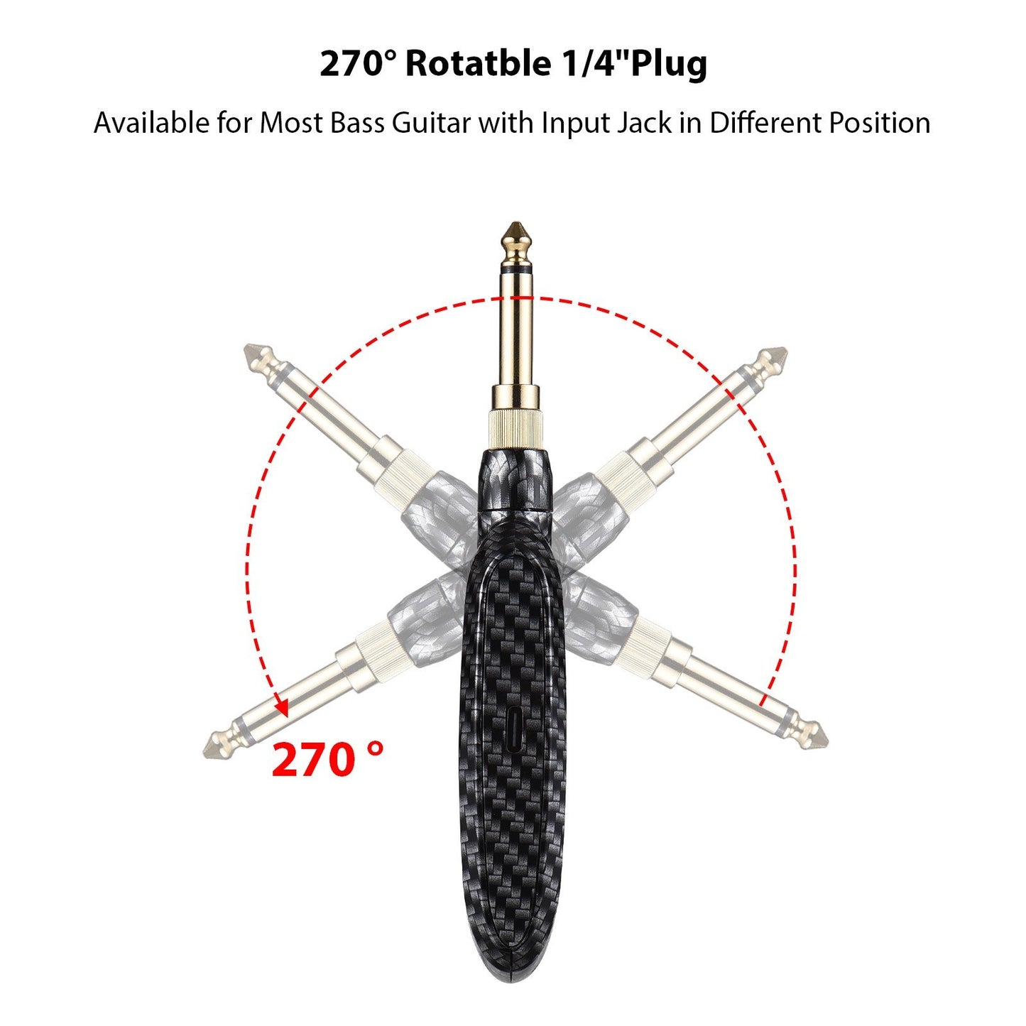 Portable KT-6 2.4G UHF Guitar Transmitter Receiver Set - Rechargeable, Long-Range, Plug & Play