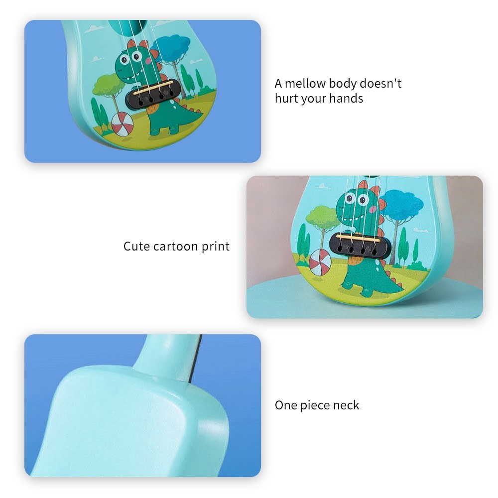 Beginner 21-Inch Ukulele Kit: Eco-Friendly, Sturdy with Vibrant Cartoon Design & Adjustable Tones