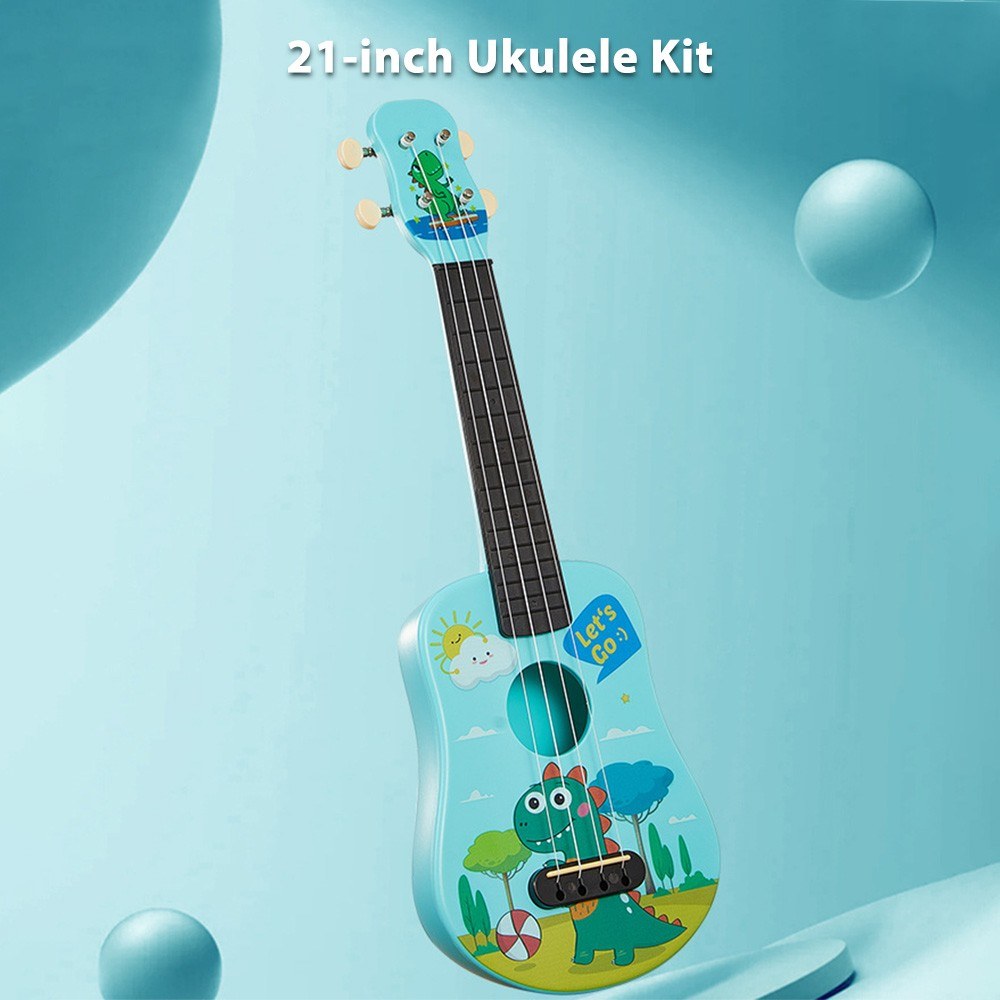 Beginner 21-Inch Ukulele Kit: Eco-Friendly, Sturdy with Vibrant Cartoon Design & Adjustable Tones