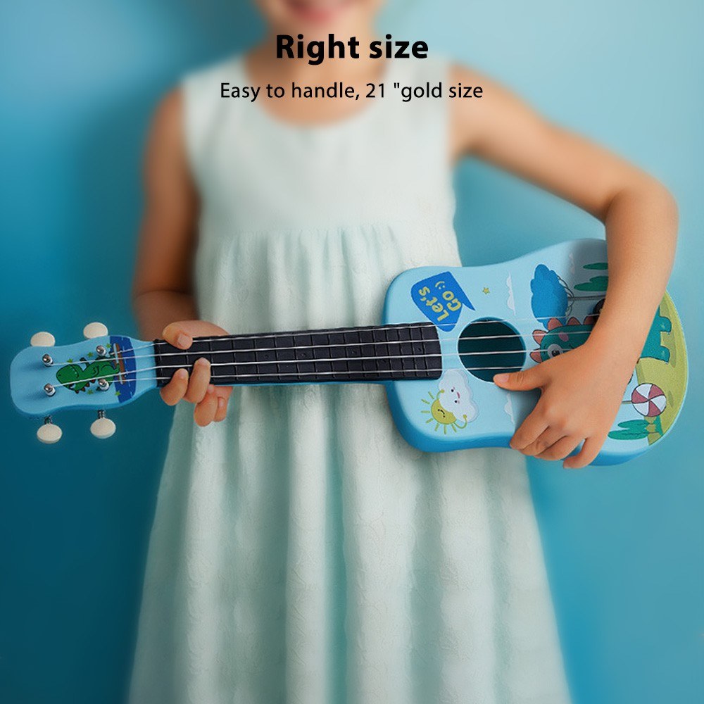 Beginner 21-Inch Ukulele Kit: Eco-Friendly, Sturdy with Vibrant Cartoon Design & Adjustable Tones
