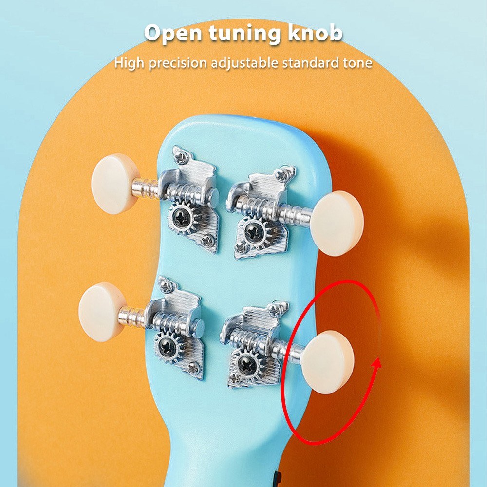 Beginner 21-Inch Ukulele Kit: Eco-Friendly, Sturdy with Vibrant Cartoon Design & Adjustable Tones