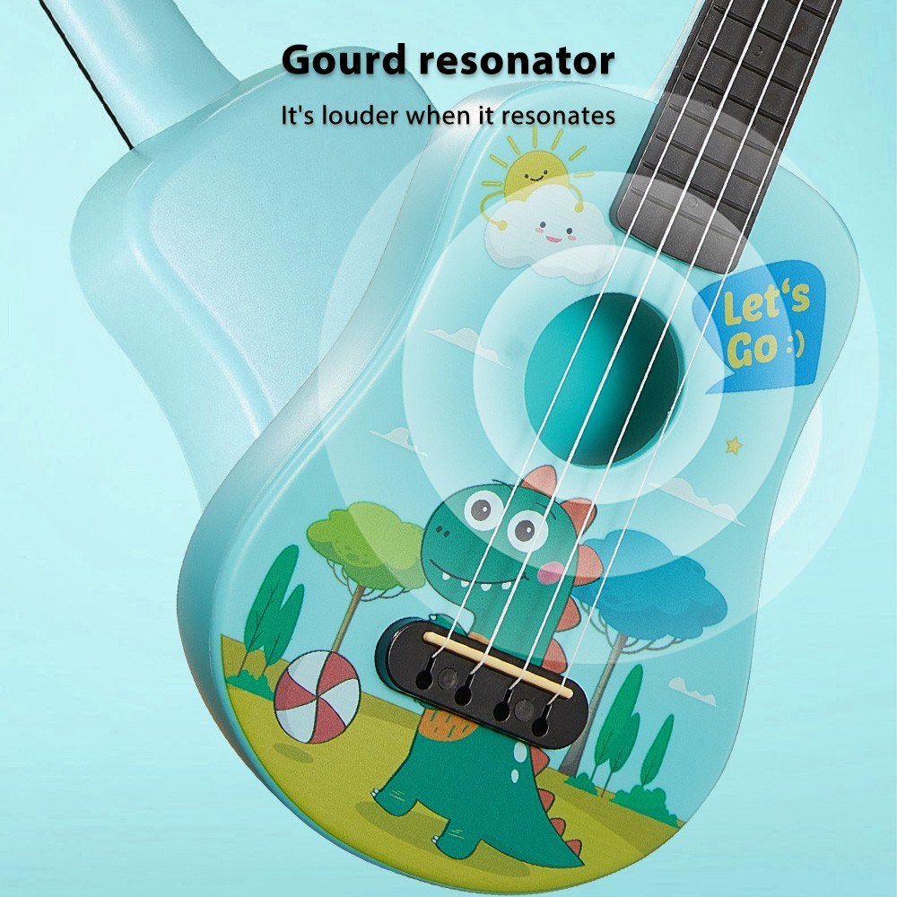 Beginner 21-Inch Ukulele Kit: Eco-Friendly, Sturdy with Vibrant Cartoon Design & Adjustable Tones