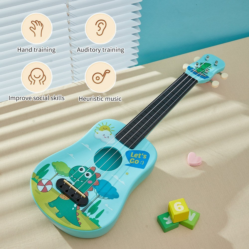 Beginner 21-Inch Ukulele Kit: Eco-Friendly, Sturdy with Vibrant Cartoon Design & Adjustable Tones