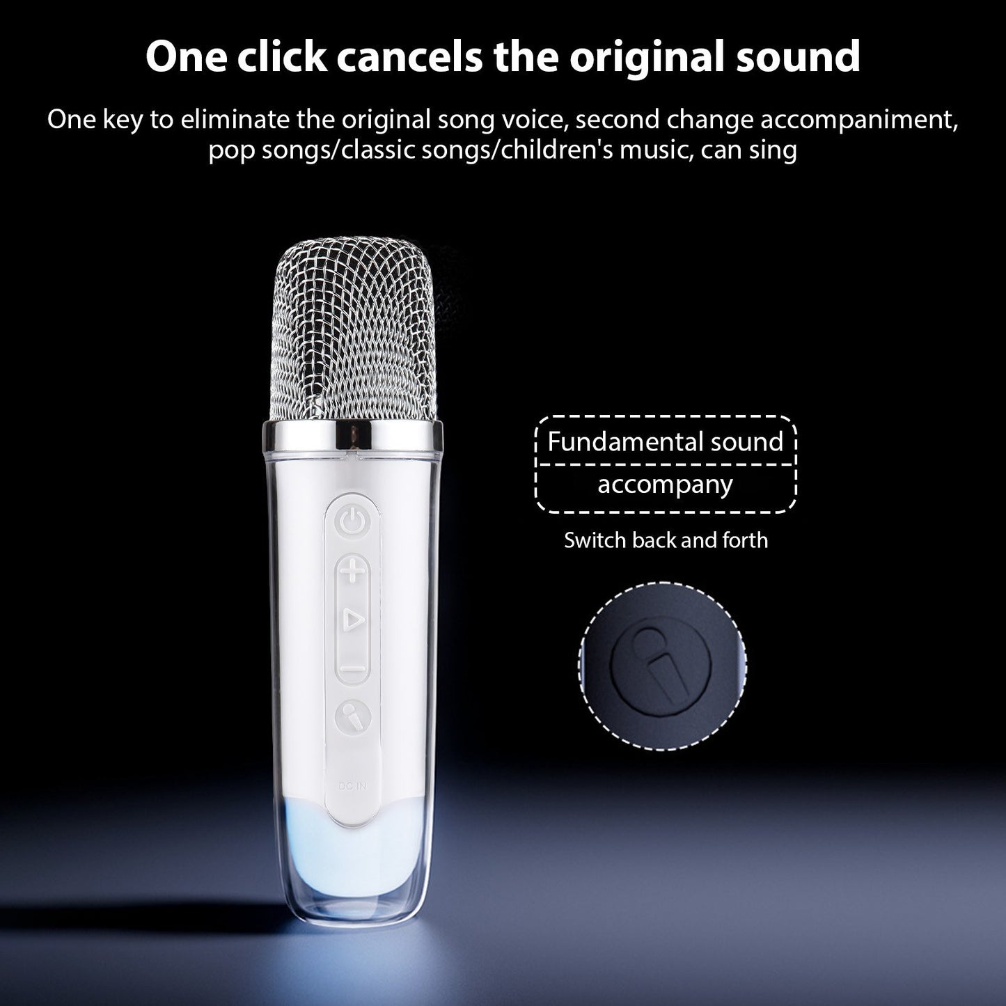 Compact Karaoke System with Dual Wireless Mics & Vibrant Light Show