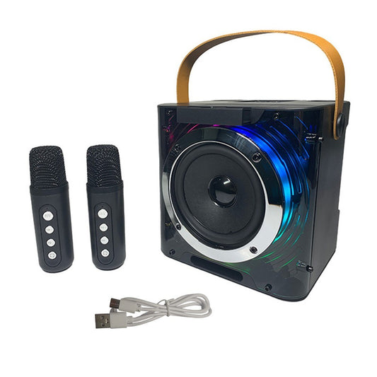Portable Karaoke Machine with 2 Wireless Mics & RGB Light Effects
