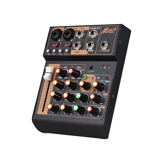 4-Channel Portable DJ Mixer: High-Fidelity Sound for Live & Studio Use