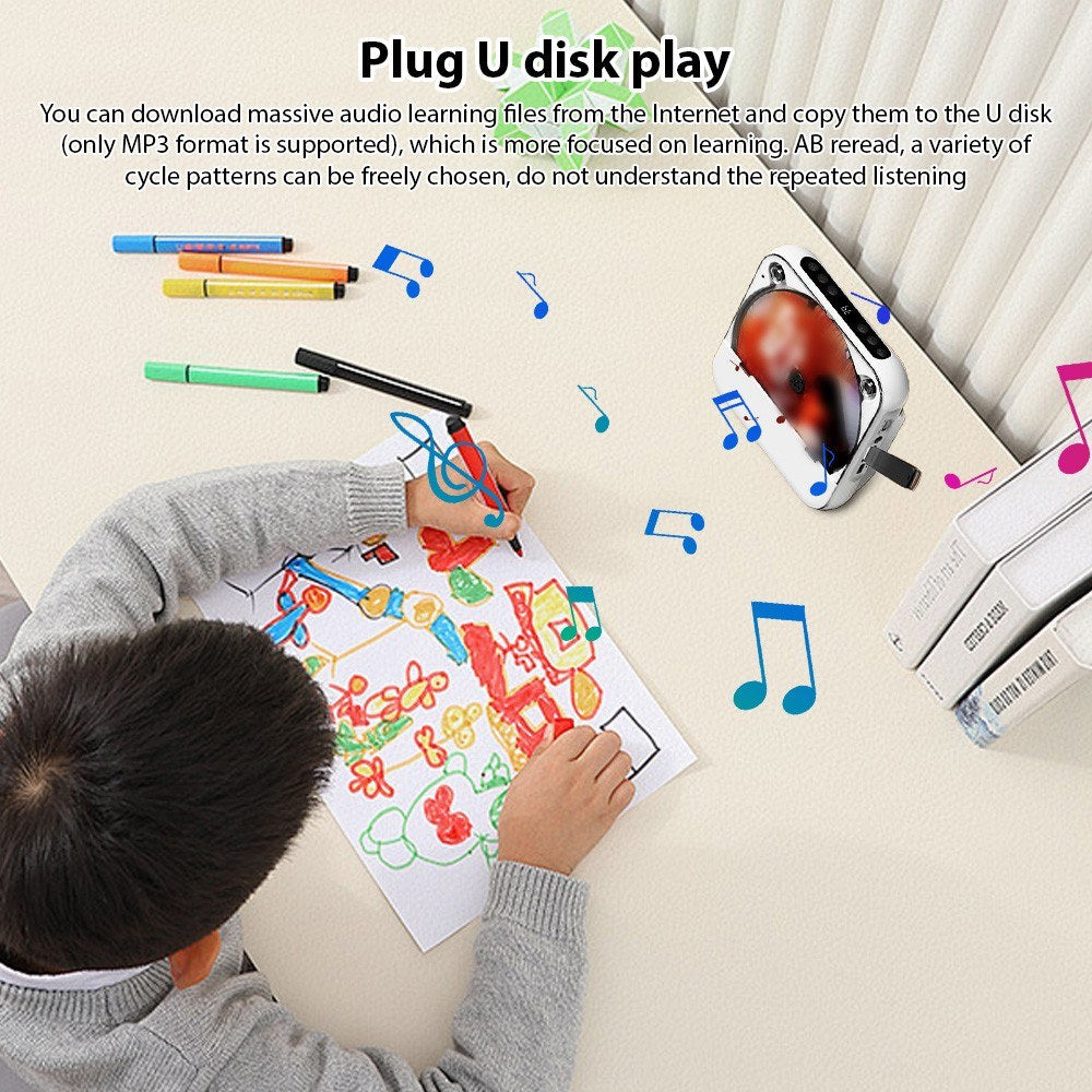 Portable HiFi Stereo CD Player KC-816 BT - LED Display, FM Radio, USB/AUX, Remote Control