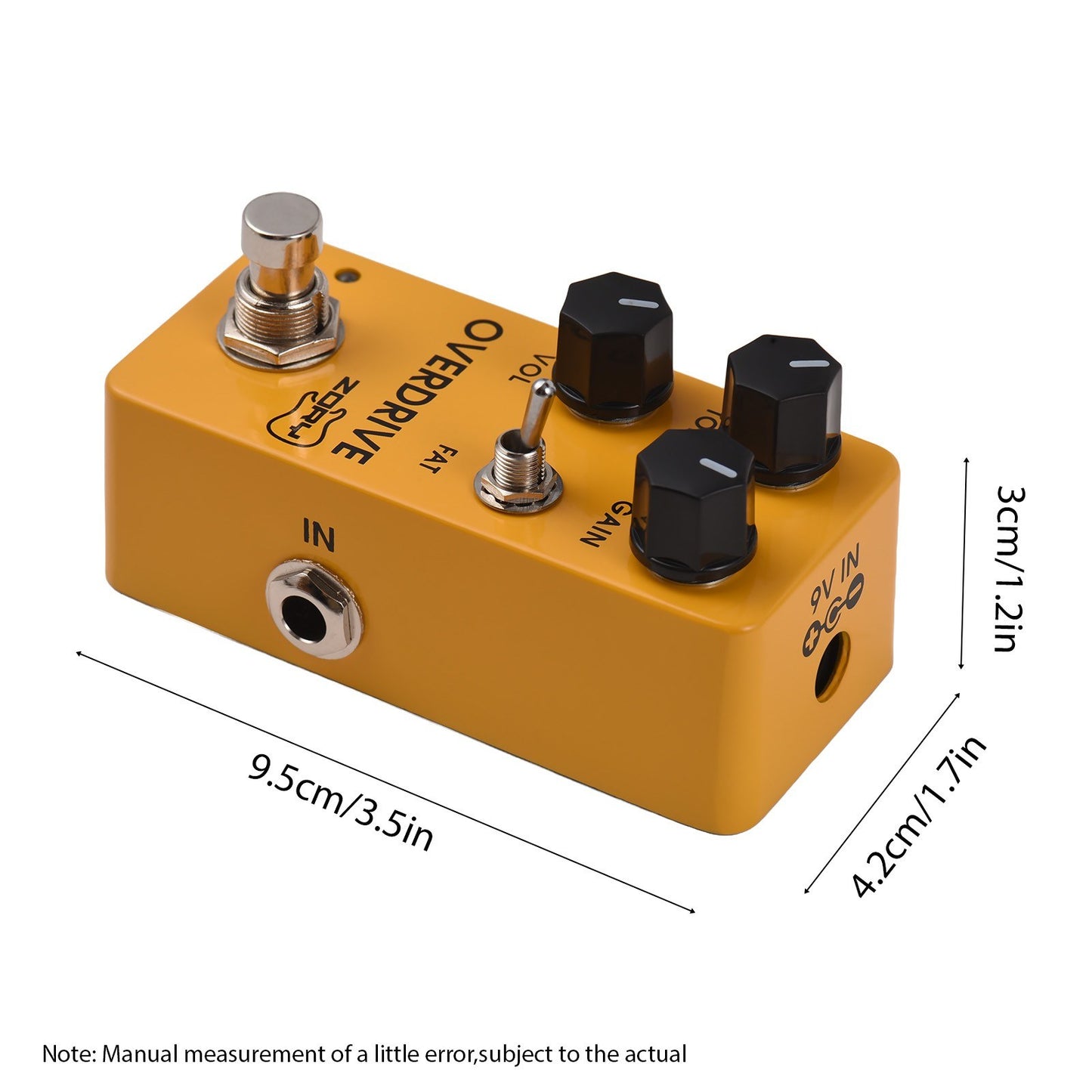 ZORY Z-02 Overdrive Pedal with Versatile Tone Control & True Bypass