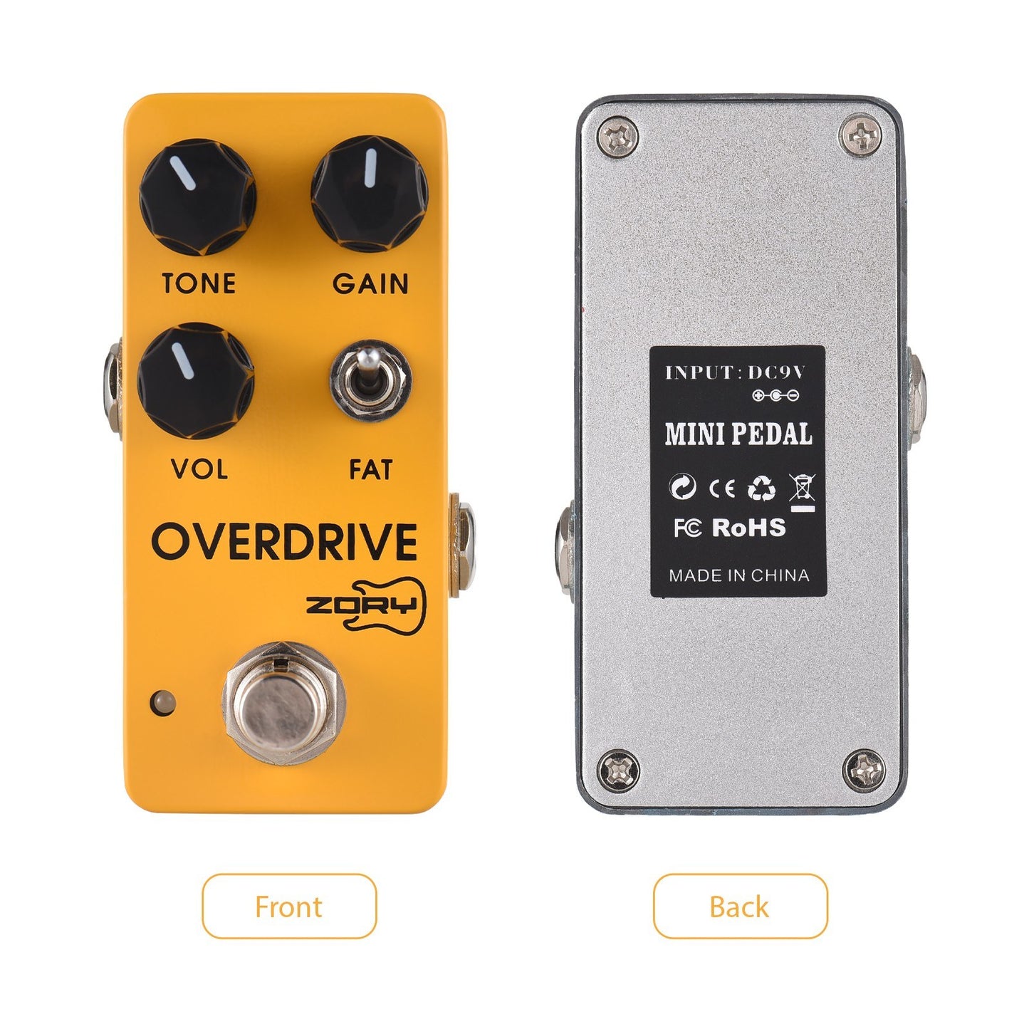 ZORY Z-02 Overdrive Pedal with Versatile Tone Control & True Bypass