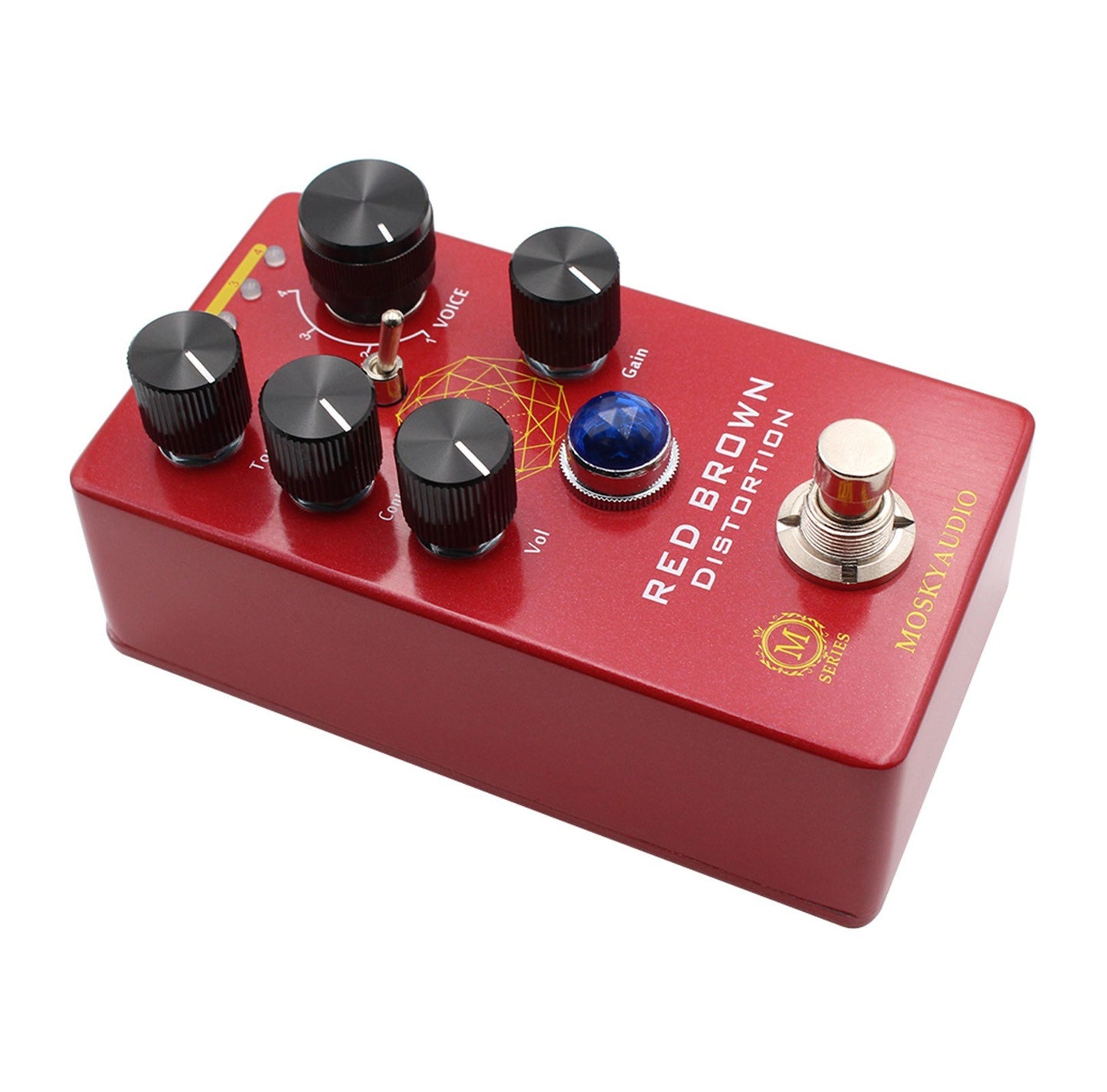 MOSKYAUDIO M Series Red Brown Distortion Guitar Effects Pedal with True Bypass