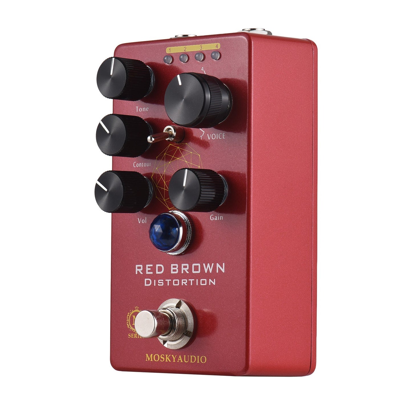 MOSKYAUDIO M Series Red Brown Distortion Guitar Effects Pedal with True Bypass