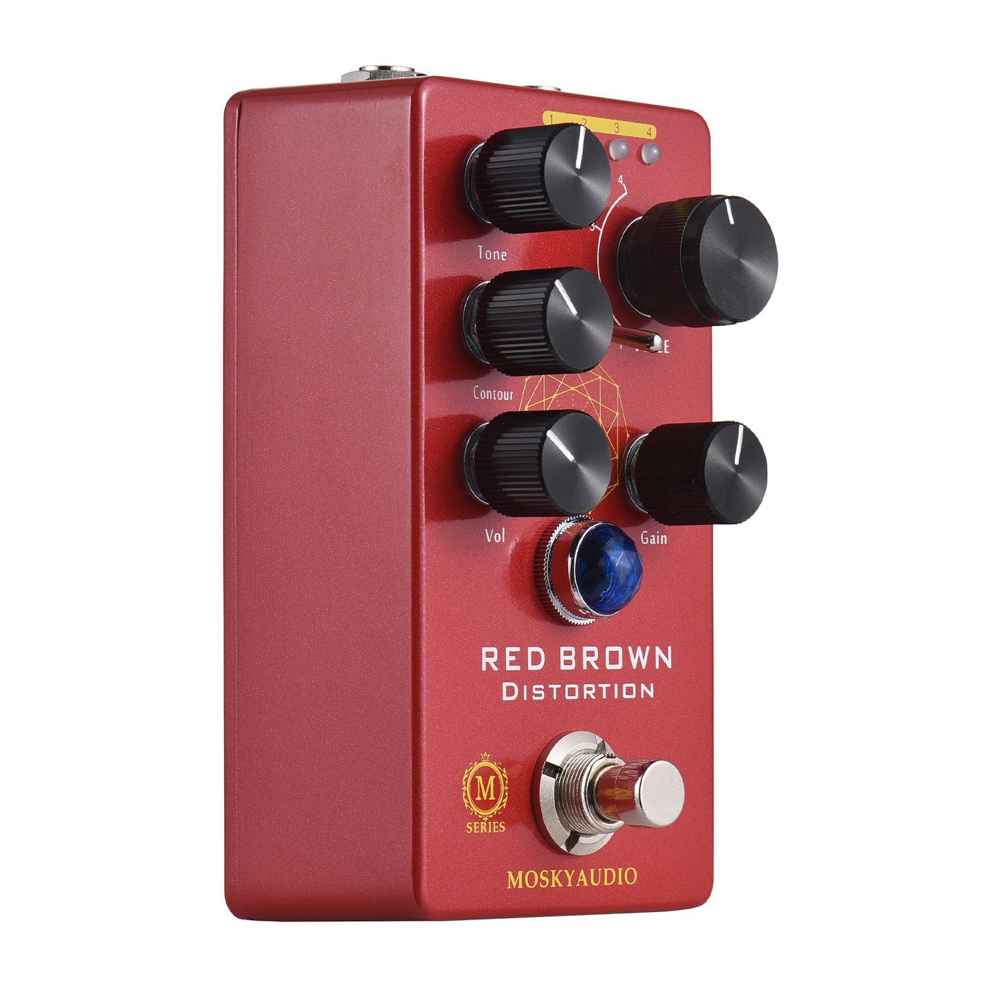 MOSKYAUDIO M Series Red Brown Distortion Guitar Effects Pedal with True Bypass